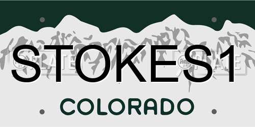 STOKES1 Colorado License Plate