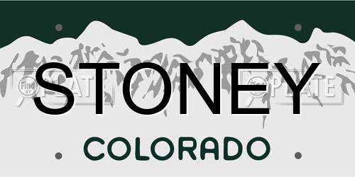 STONEY Colorado License Plate