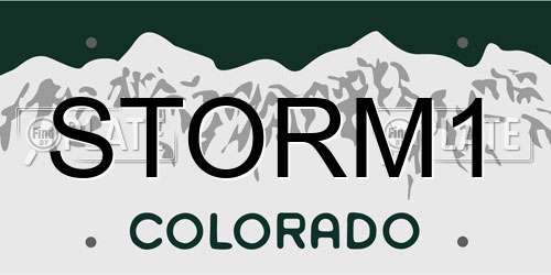 STORM1 Colorado License Plate