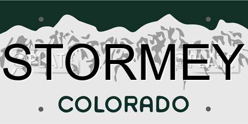 STORMEY Colorado License Plate