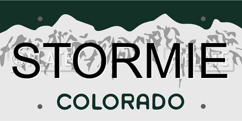 STORMIE Colorado License Plate