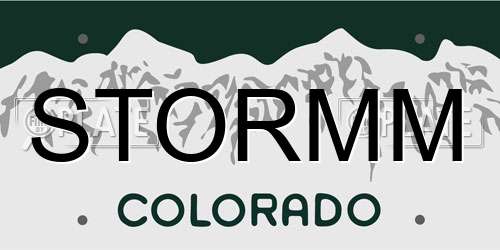 STORMM Colorado License Plate