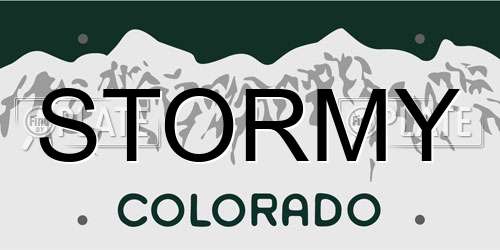 STORMY Colorado License Plate
