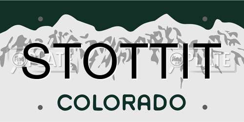 STOTTIT Colorado License Plate