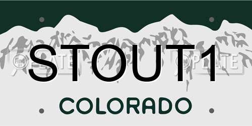 STOUT1 Colorado License Plate