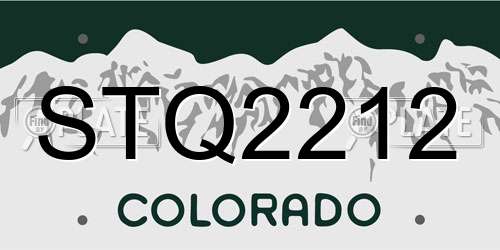 STQ2212 Colorado License Plate