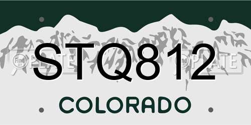 STQ812 Colorado License Plate