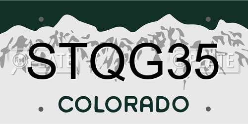 STQG35 Colorado License Plate