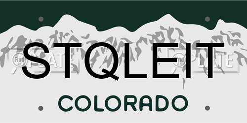 STQLEIT Colorado License Plate
