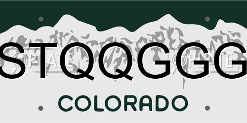 STQQGGG Colorado License Plate