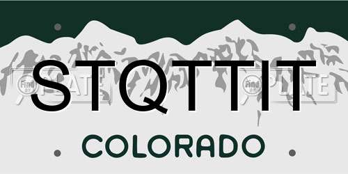 STQTTIT Colorado License Plate