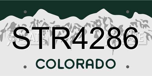 STR4286 Colorado License Plate