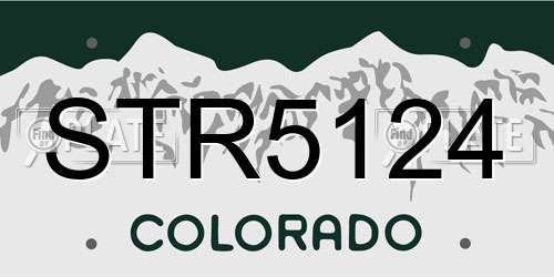 STR5124 Colorado License Plate