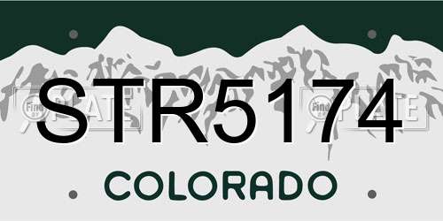 STR5174 Colorado License Plate