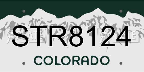 STR8124 Colorado License Plate