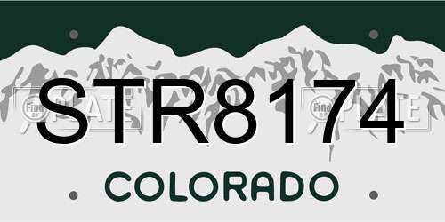 STR8174 Colorado License Plate