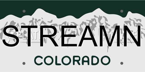 STREAMN Colorado License Plate