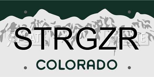 STRGZR Colorado License Plate