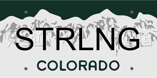 STRLNG Colorado License Plate