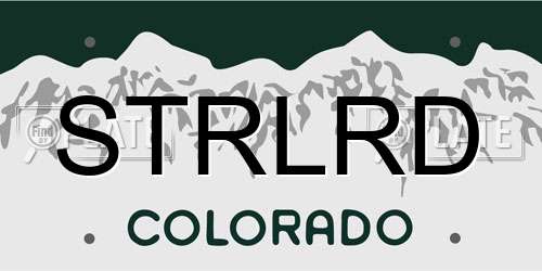 STRLRD Colorado License Plate