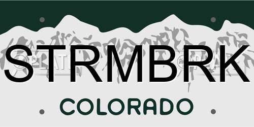 STRMBRK Colorado License Plate