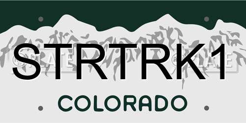 STRTRK1 Colorado License Plate
