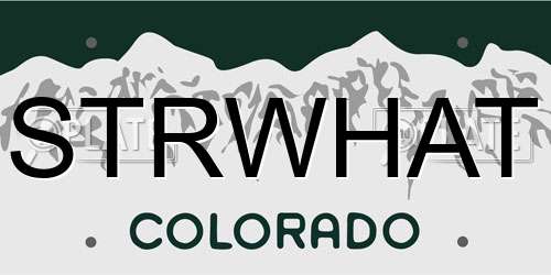 STRWHAT Colorado License Plate