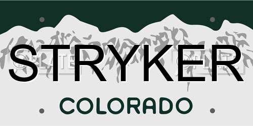 STRYKER Colorado License Plate