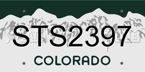 STS2397 Colorado License Plate