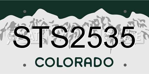 STS2535 Colorado License Plate