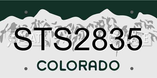 STS2835 Colorado License Plate