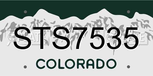 STS7535 Colorado License Plate