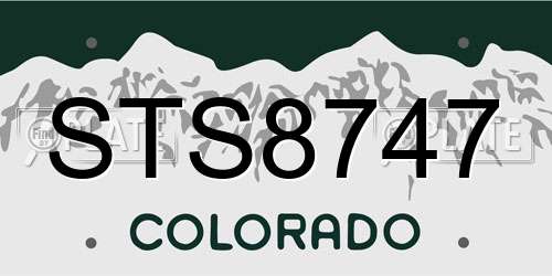 STS8747 Colorado License Plate