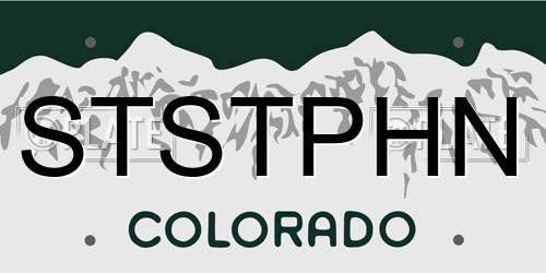 STSTPHN Colorado License Plate