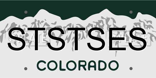 STSTSES Colorado License Plate