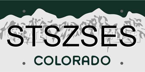 STSZSES Colorado License Plate