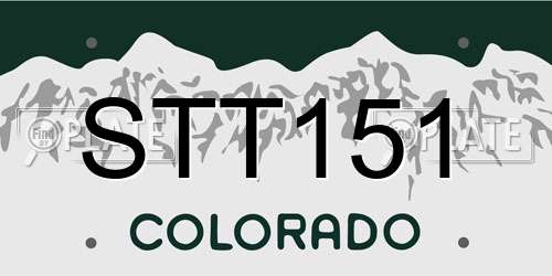 STT151 Colorado License Plate