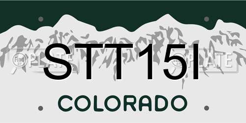 STT15I Colorado License Plate