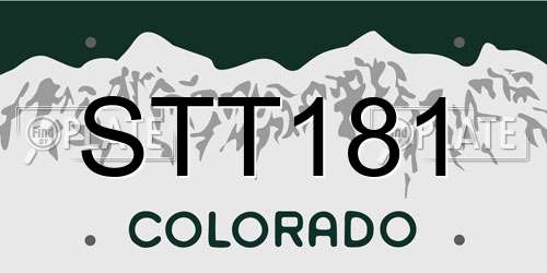 STT181 Colorado License Plate