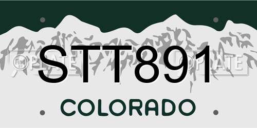 STT891 Colorado License Plate