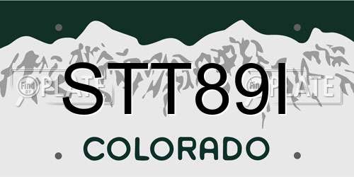 STT89I Colorado License Plate