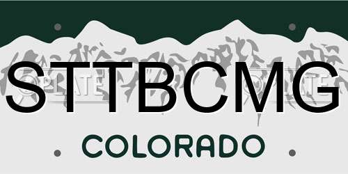 STTBCMG Colorado License Plate