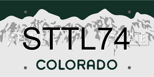 STTL74 Colorado License Plate