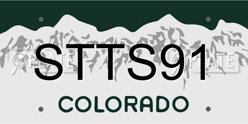 STTS91 Colorado License Plate