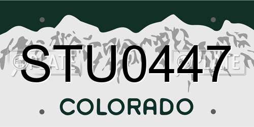 STU0447 Colorado License Plate