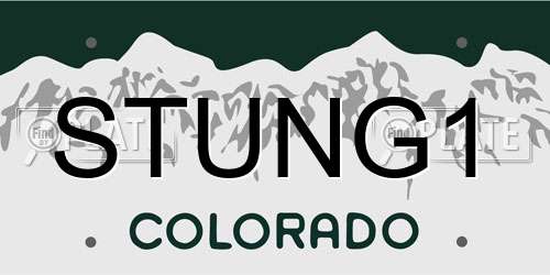 STUNG1 Colorado License Plate