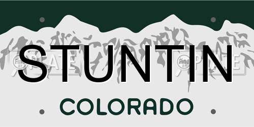 STUNTIN Colorado License Plate