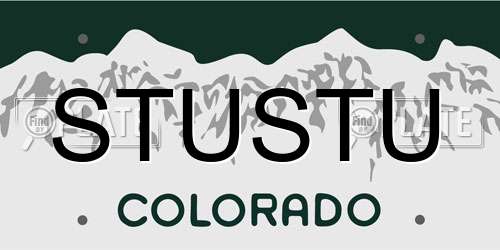 STUSTU Colorado License Plate