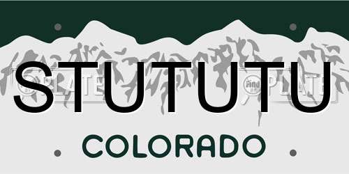 STUTUTU Colorado License Plate
