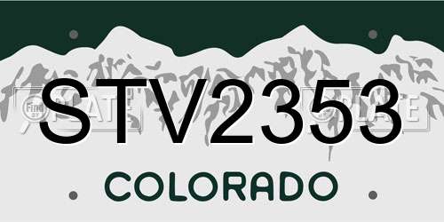 STV2353 Colorado License Plate